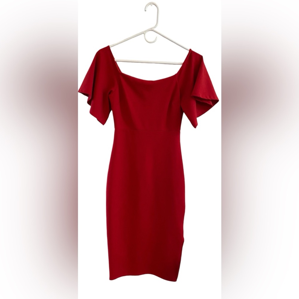 Red Soprano dress. 2 way wear on or off the shoulders.